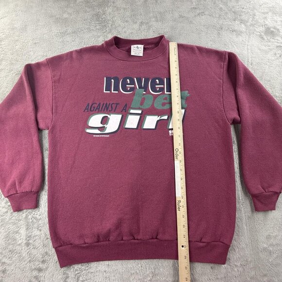 Vintage Attitude Sweatshirt Womens Small Ross Sportswear 90s USA Women Power Y2K - Picture 6 of 13